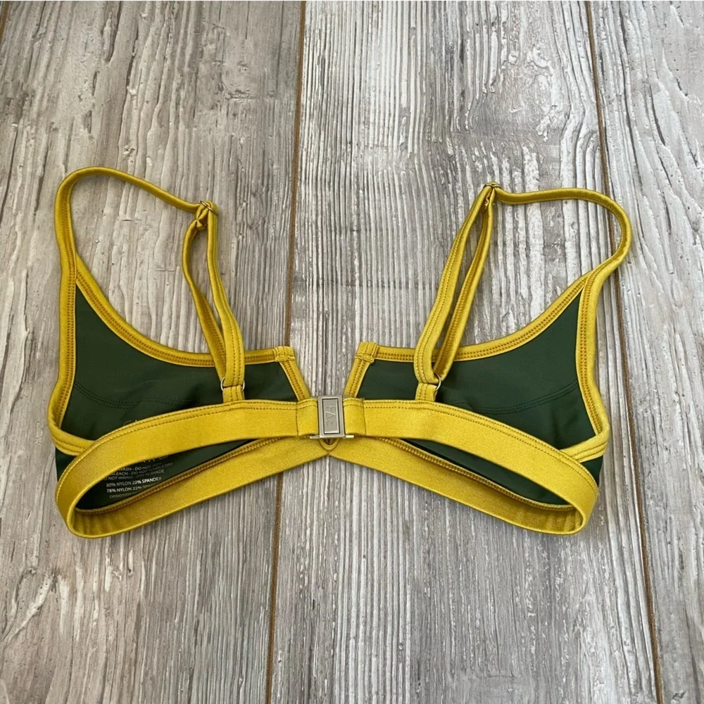 NWOT FAE gypsy bikini top color lock gold green 14004_3